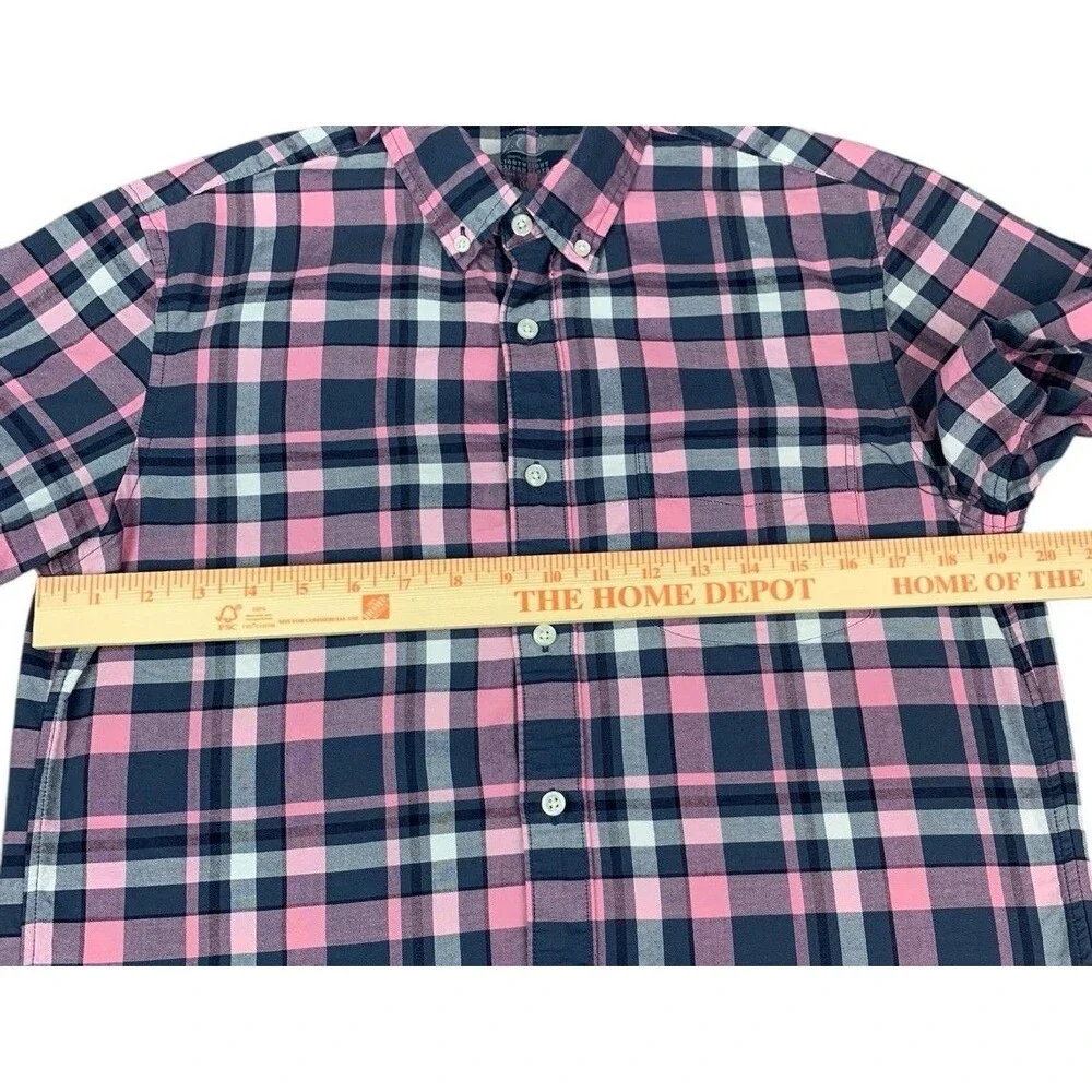 J Crew Men’s Short Sleeve Button Up Shirt, Lightweight Oxford, Slim Fit, Medium